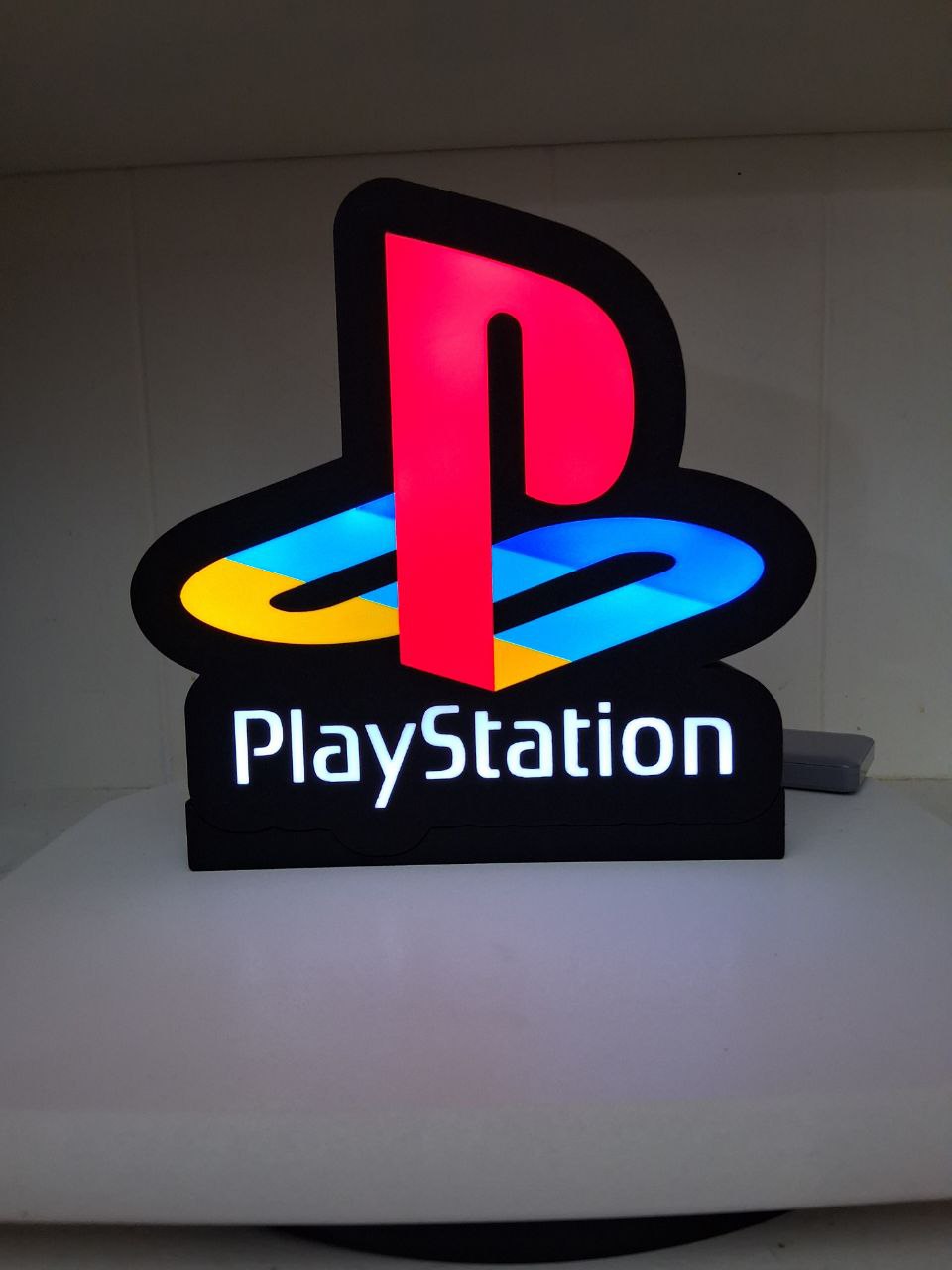 Playstation Logo LED light box – custom 3D printed – Lit Layer Creations